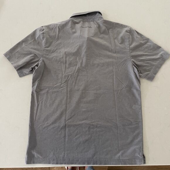 Travis Mathew Men's Large Polo Shirt Gray Short Sleeve Cotton Polyester - Picture 6 of 6